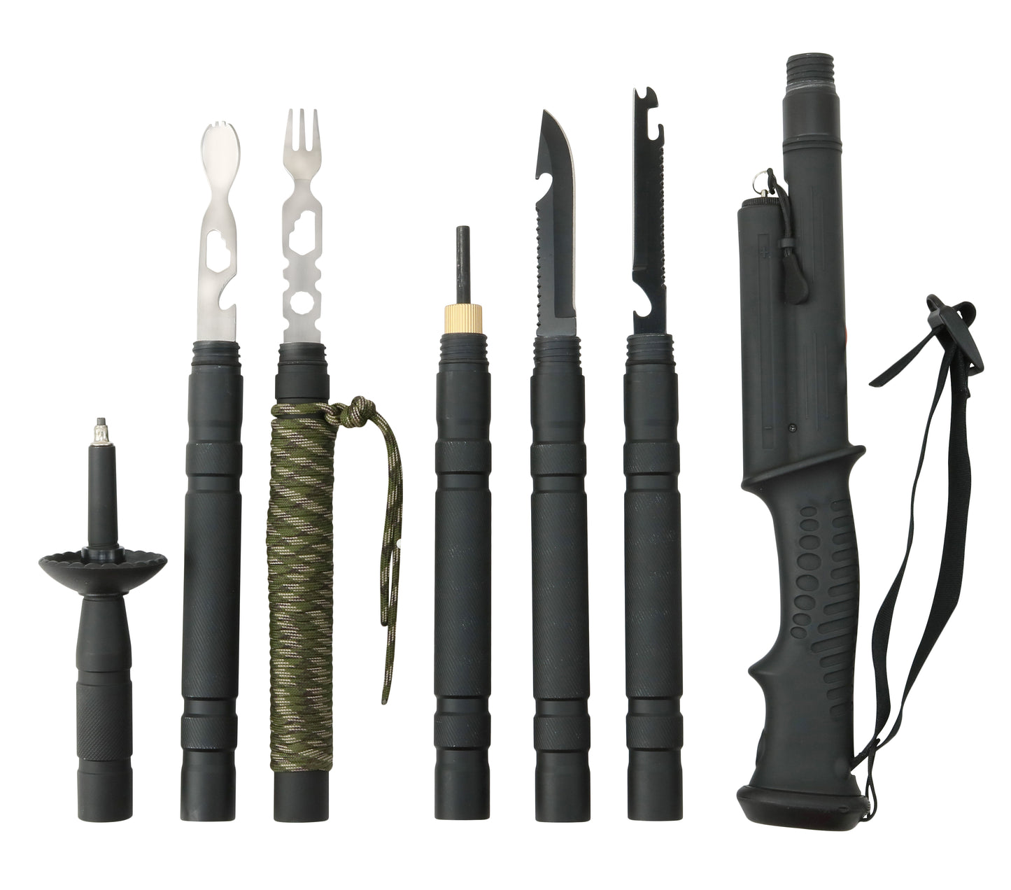 ZAP Hike 'n Strike 18-in-1 Tactical Walking Stick with Detachable Stun Device Flashlight & Integrated Survival Kit | Feel Safe & Prepared Hiking Outdoors (Lightweight 1.9 lbs, Collapsible 5-Tubes)